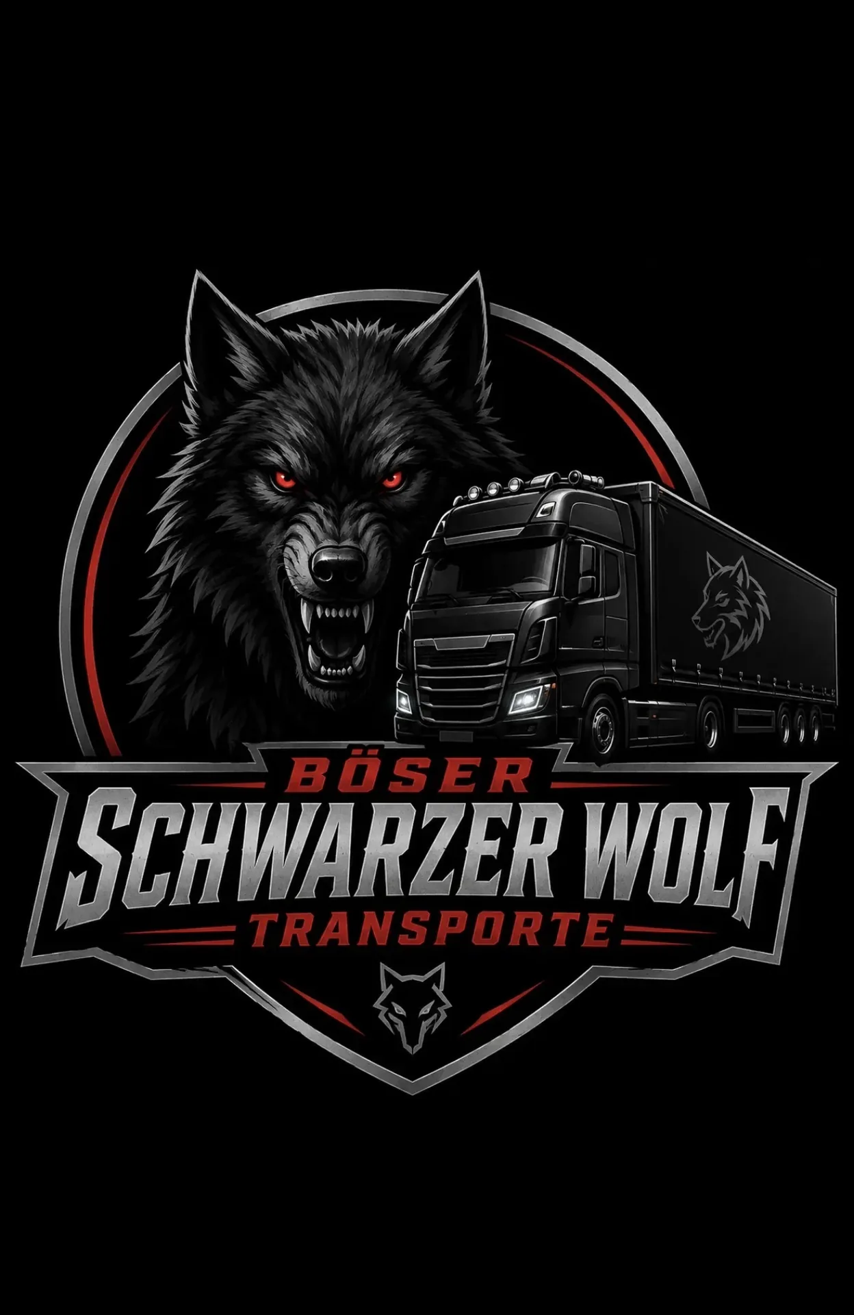 Böser Schwarzer Wolf Transporte